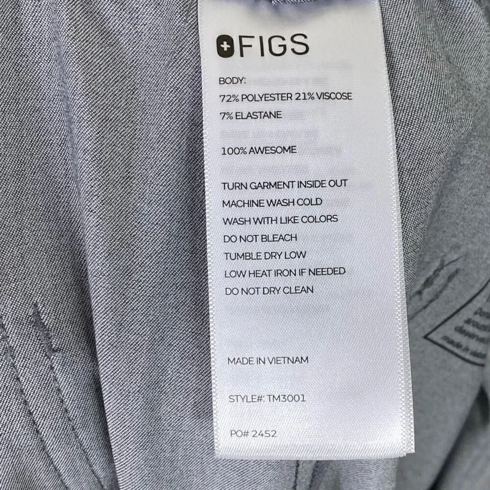 Figs Cairo Men’s Grey & Green Drawstring Cargo Scrub Pants Size XXL
